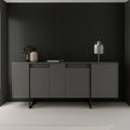 Credenza Buffet con Ampio Spazio Contenitore Antracite e Nero