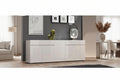 Credenza Moderna Buffet con Ampio Spazio Contenitore Bianco Lucido